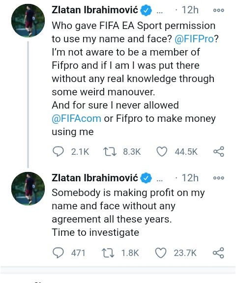 Zlatan Ibrahimovic slams EA Sports for using his 
