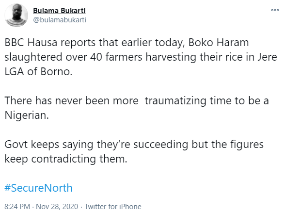 Boko Haram reportedly beheads 43 farmers in Borno