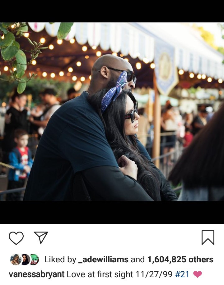 "Love at first sight" Vanessa Bryant says as she honors late husband Kobe Bryant on the anniversary of their first meeting in 1999