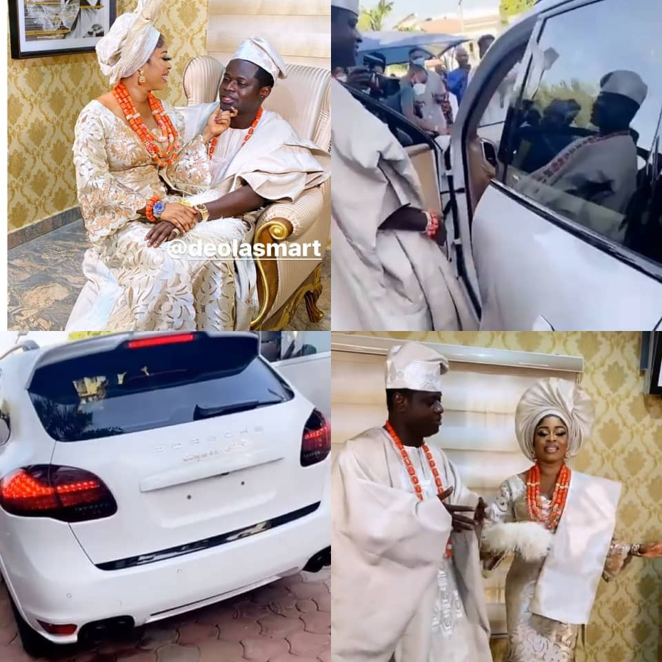 Malivelihood gifts his wife Deola Smart a Porsche Cayenne at their traditional wedding (photos/Video)