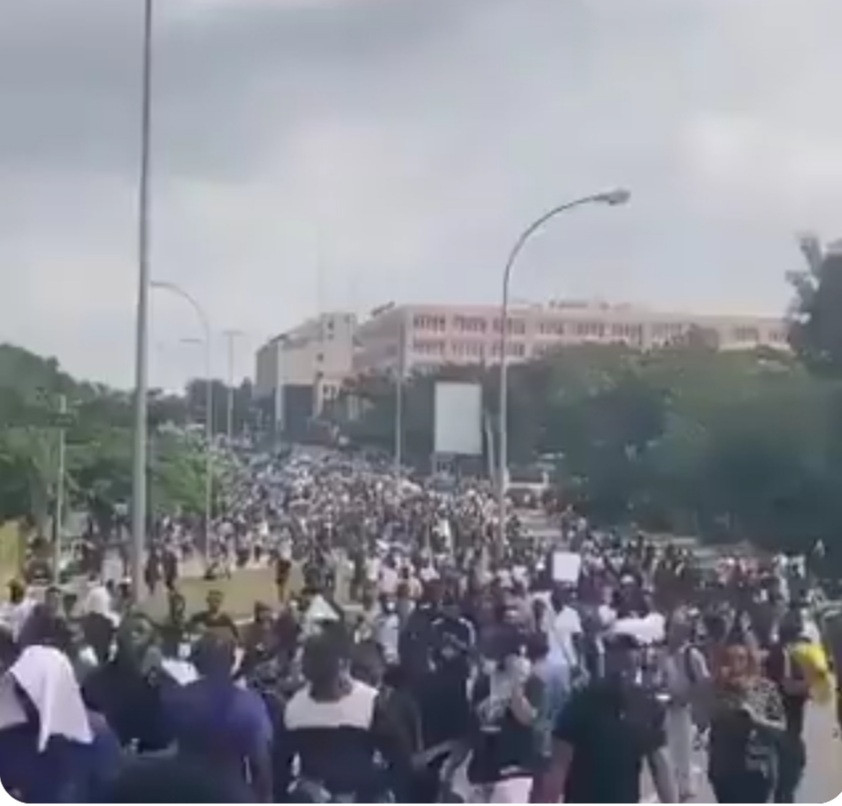 Huge crowd gather in Abuja for renewed End SARS  protest