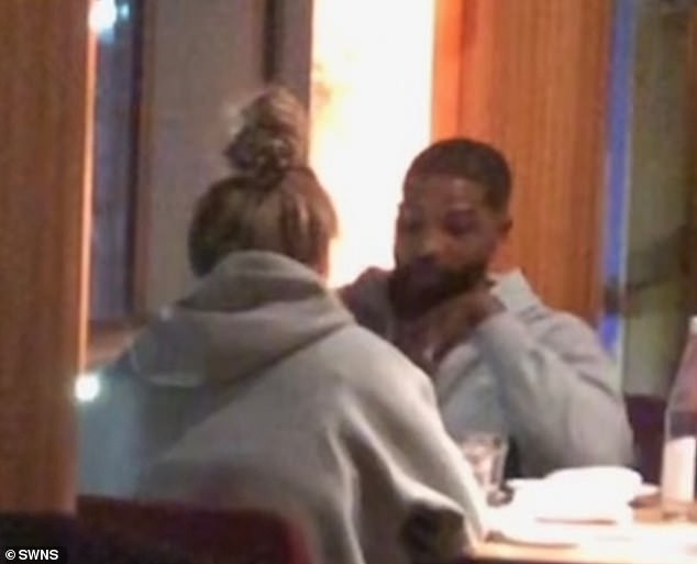 Tristan Thompson is spotted enjoying dinner with female estate agent
