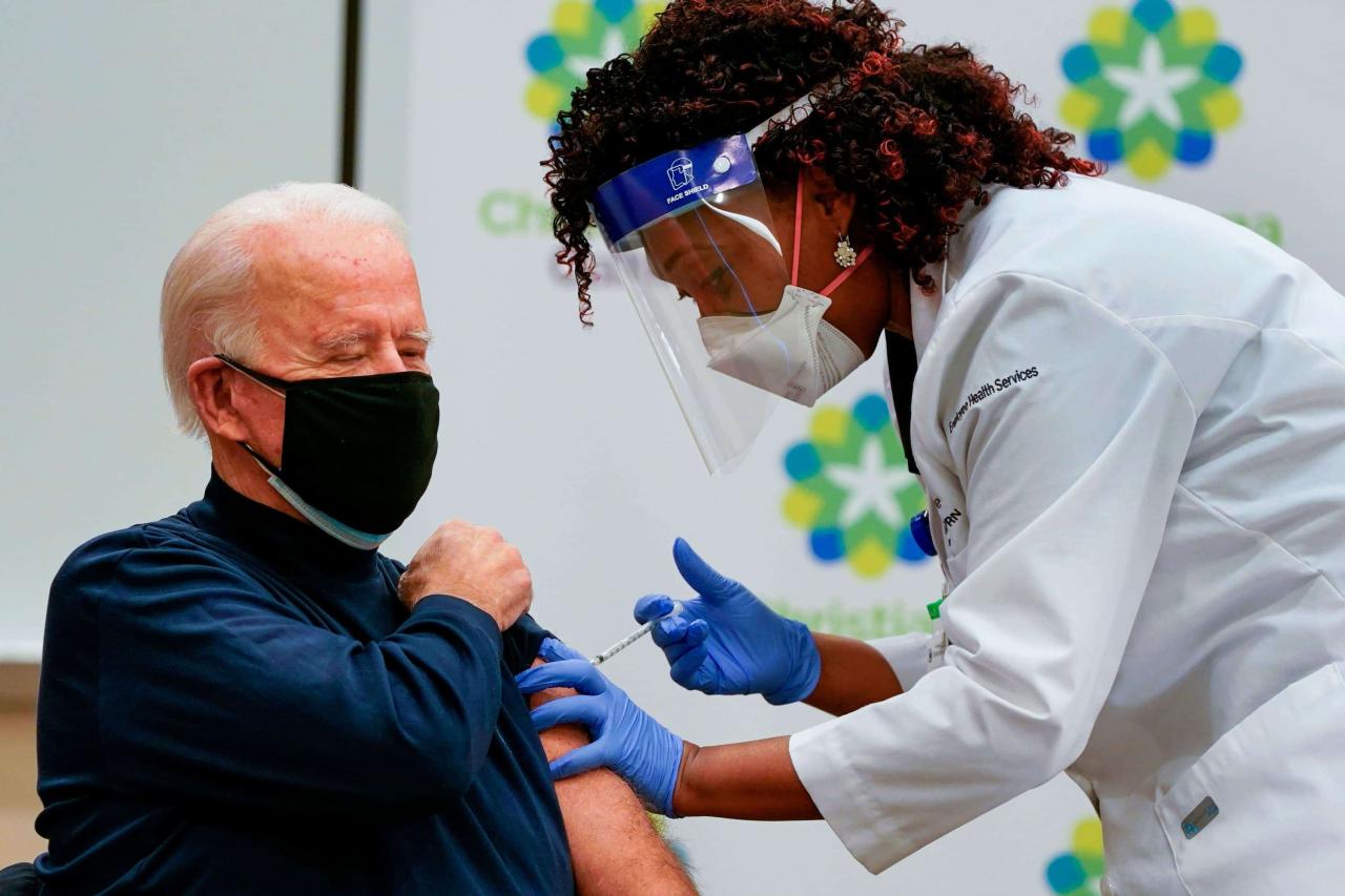 US- President-elect, Joe Biden receives coronavirus vaccine live on TV to reassure its safety (video)