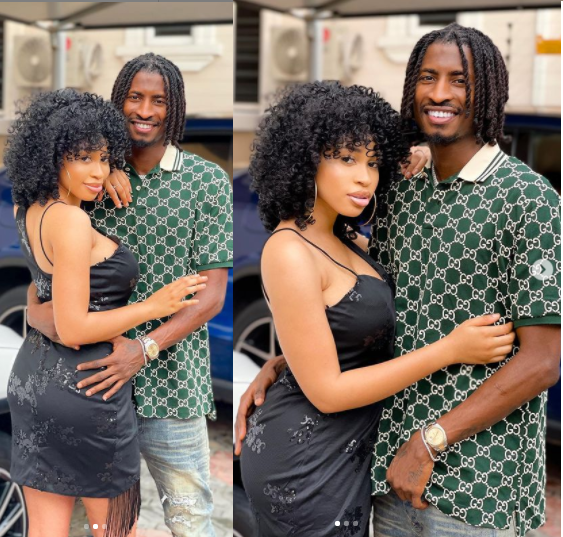 Lovely new photos of footballer Peter Olayinka and his fiancee, actress Yetunde Barnabas?