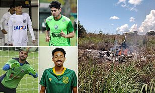 Photos of the four Brazilian soccer players killed in plane crash alongside club president as they traveled separately from rest of the squad after testing positive for COVID