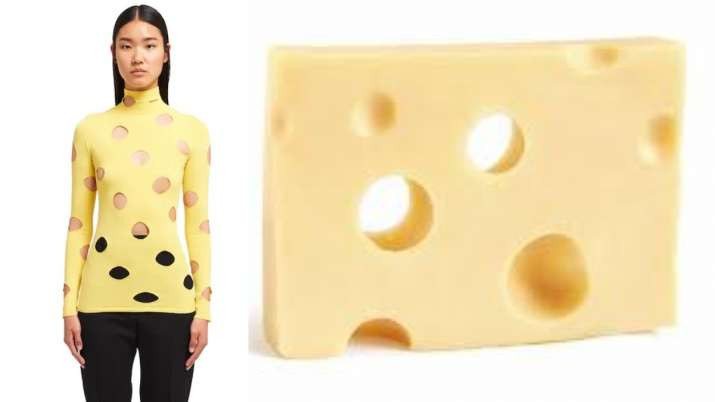 Reactions after Prada releases ?905 yellow turtlenecks with holes that makes it look like Swiss cheese (photos)    