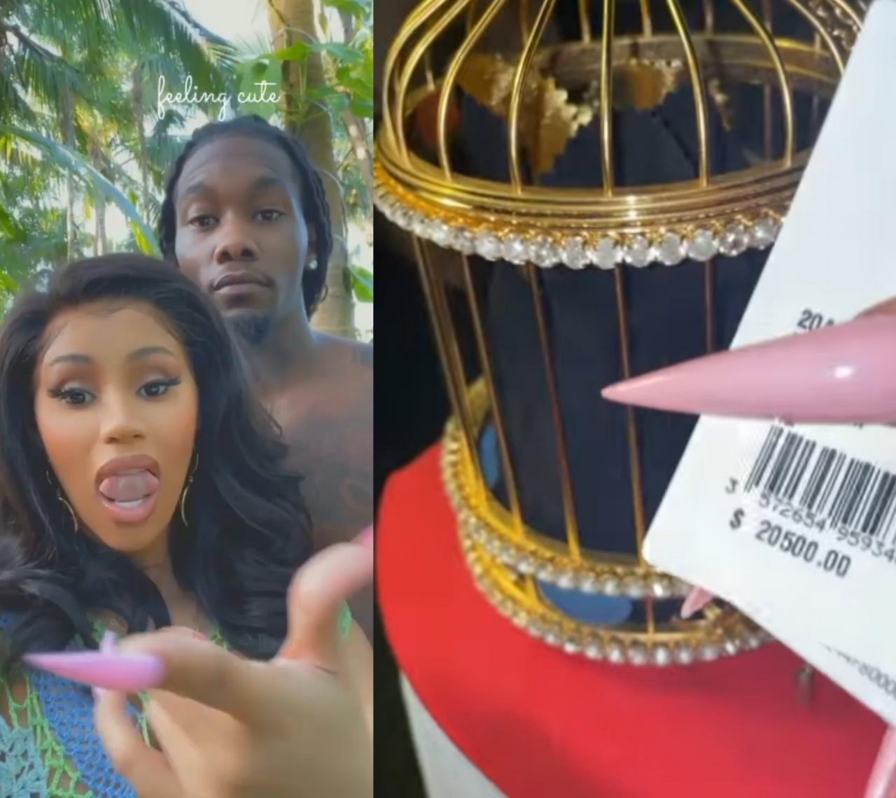 Cardi B shows off the ,500 Chanel purse Offset gave her for Valentine