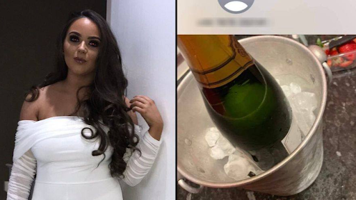 Woman accidentally sends a photo of herself enjoying a huge bottle of champagne at a party moments after telling her boss she couldn?t come to work due to bad weather