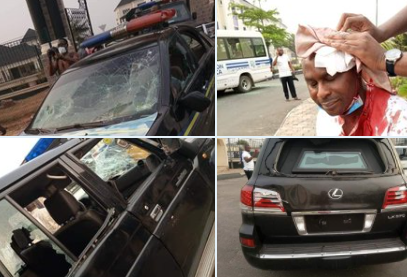 Many injured and cars destroyed as Okorocha and Uzodinma supporters clash in Imo (photos)