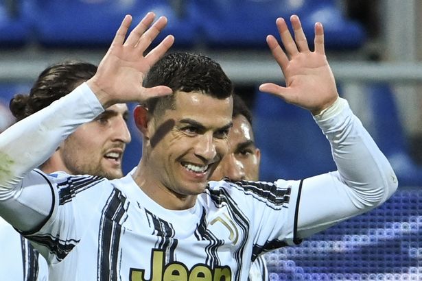 Cristiano Ronaldo scored a hat-trick against Cagliari