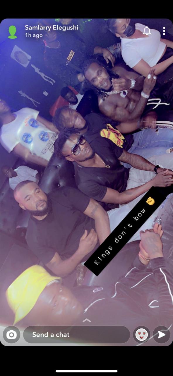 Rapper CDQ spotted at a club with Burna Boy and Obafemi Martins hours after he called out his colleague for 