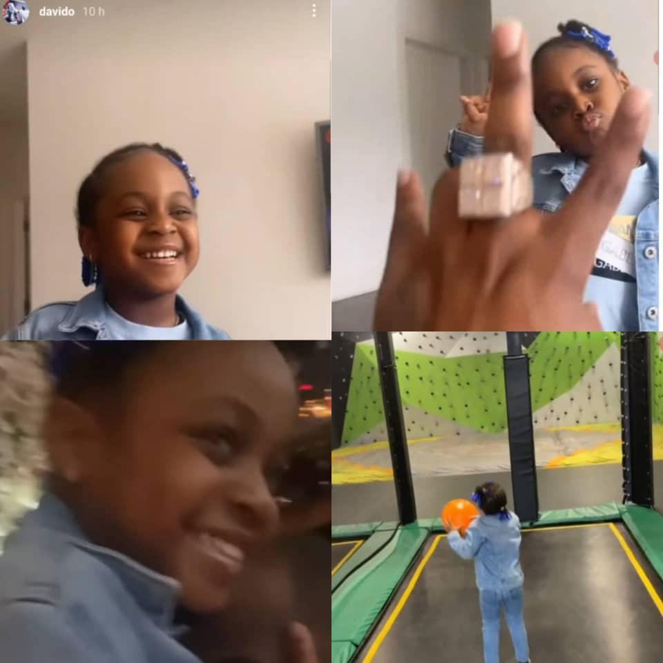 Davido hangs out with his second daughter, Hailey, in the US (video)