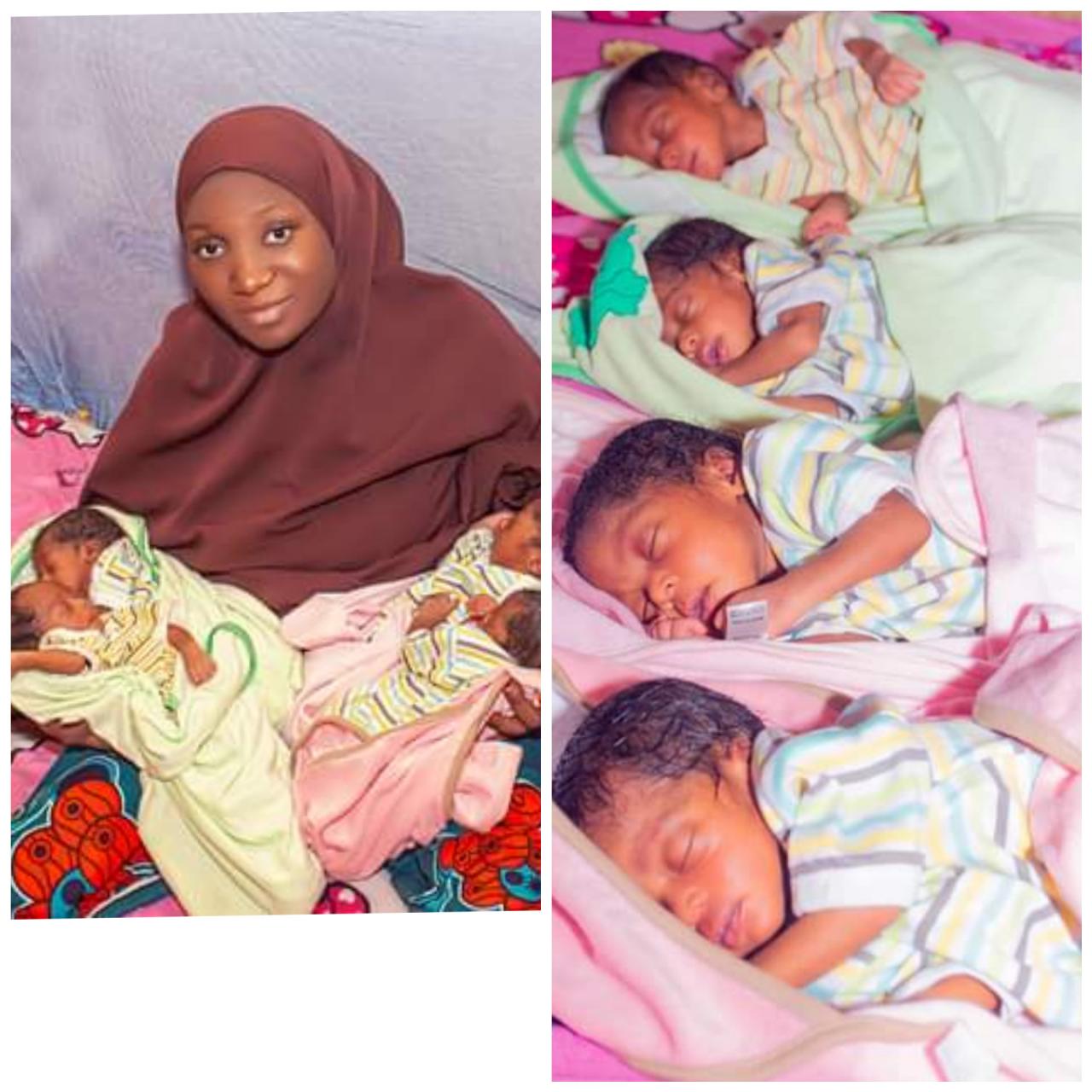 Unemployed Nigerian graduate and his wife welcome quadruplets 