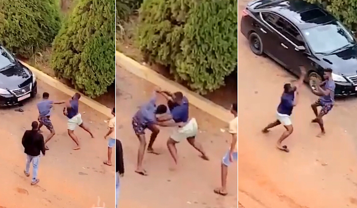 Two KNUST students allegedly fight over a girl (video)