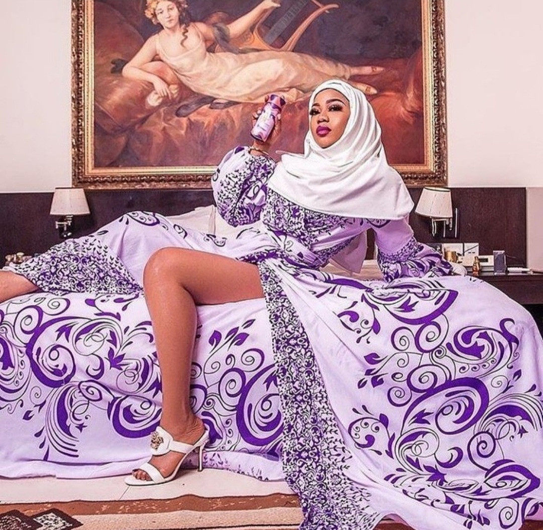 Toyin Lawani releases photo of herself in sexy Muslim clothing after she was called out for sexy nun costume and told she won