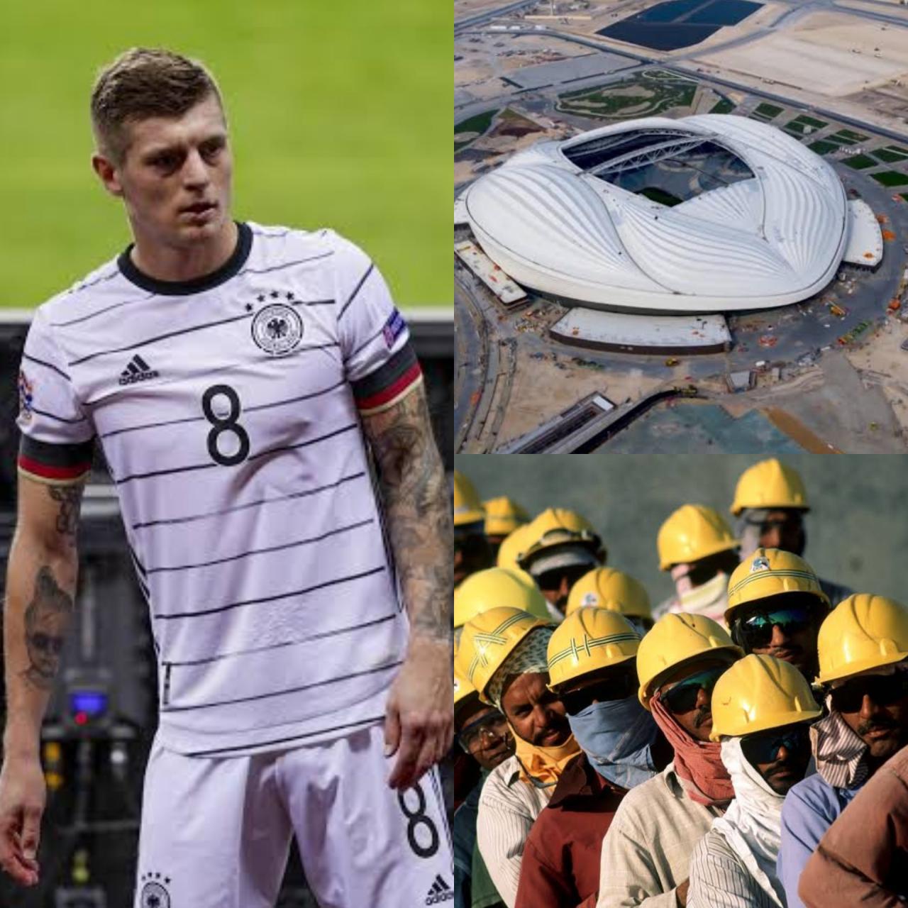 Footballer Toni Kroos reacts to plans by some countries to boycott the Qatar 2022 w/cup as reports allege 6,500 migrant workers have died in the country since 2010