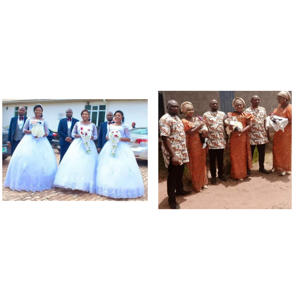 Triplets who married their wives same day in Enugu welcome baby boys within same period 