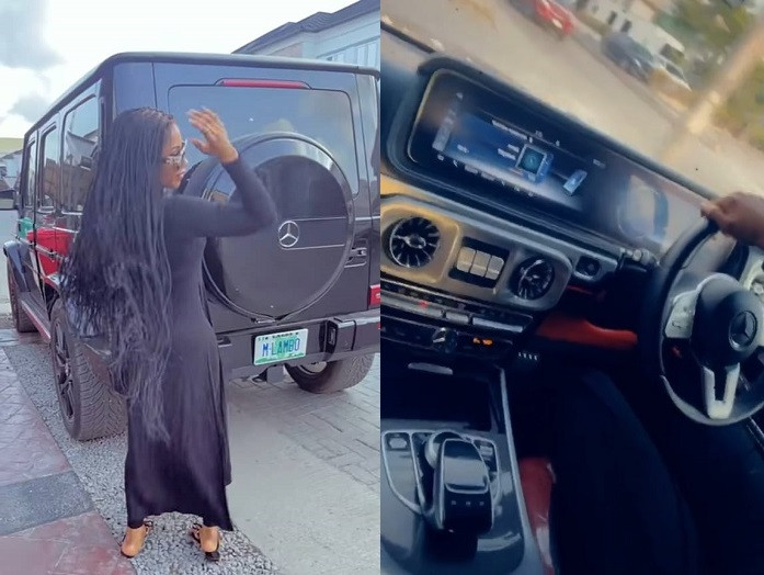 Reality star, Mercy Eke adds a Mercedes G-Wagon to her garage ?(Video)