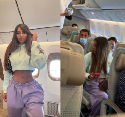 Dubai model exposed by co-passengers after she posed in business class cabin and posted photos online then returned to her seat in economy before takeoff