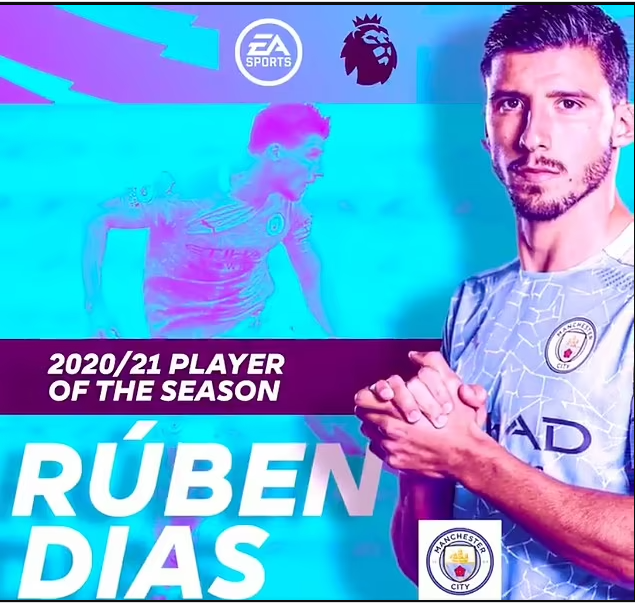 Manchester City defender, Ruben Dias named Premier League Player of the Season