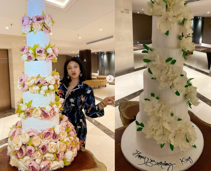 Tonto Dikeh shows off five massive cakes in celebration of her 36th birthday (Photos)