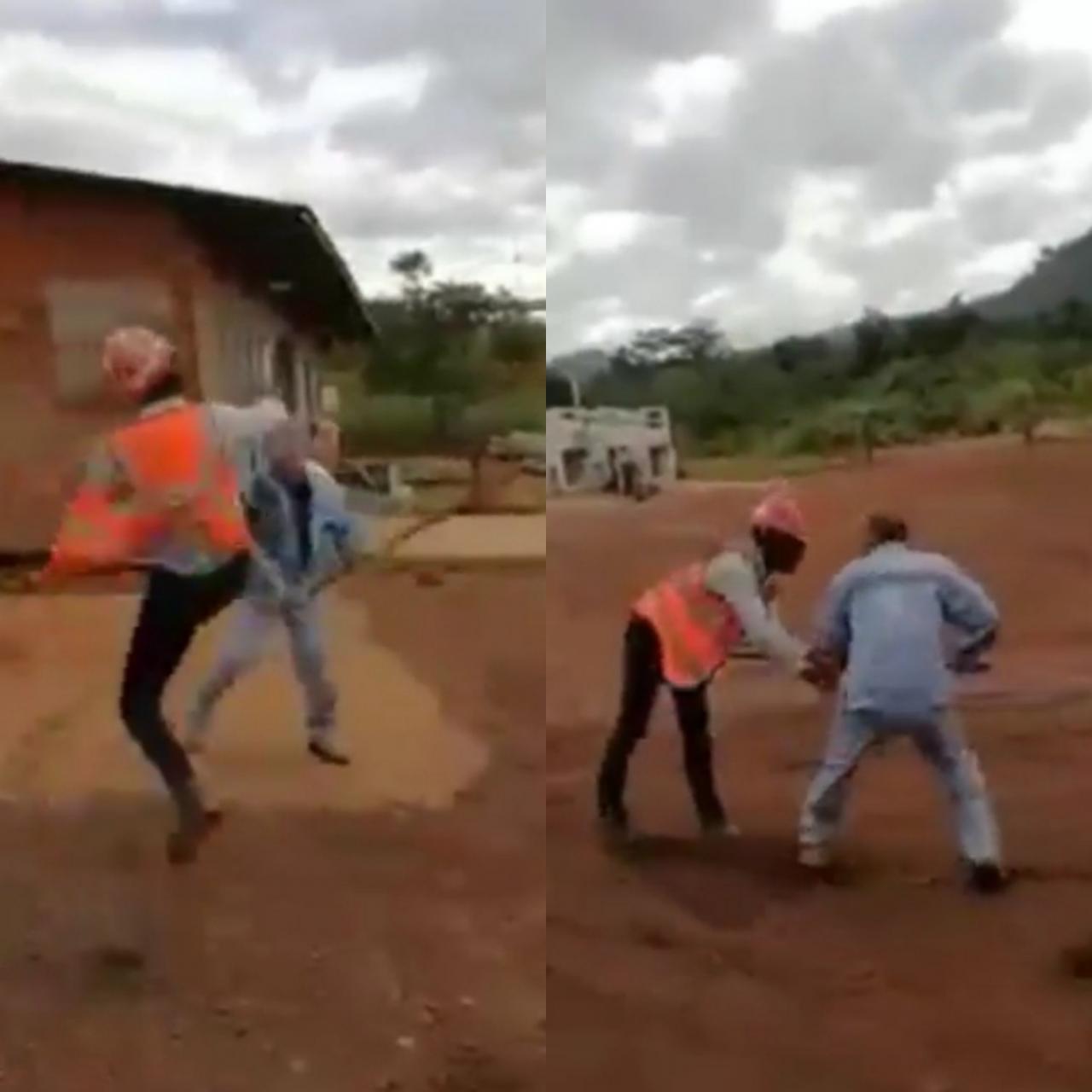 Chinese miner attacks Sierra Leonean man on mining site in Sierra Leone (video)