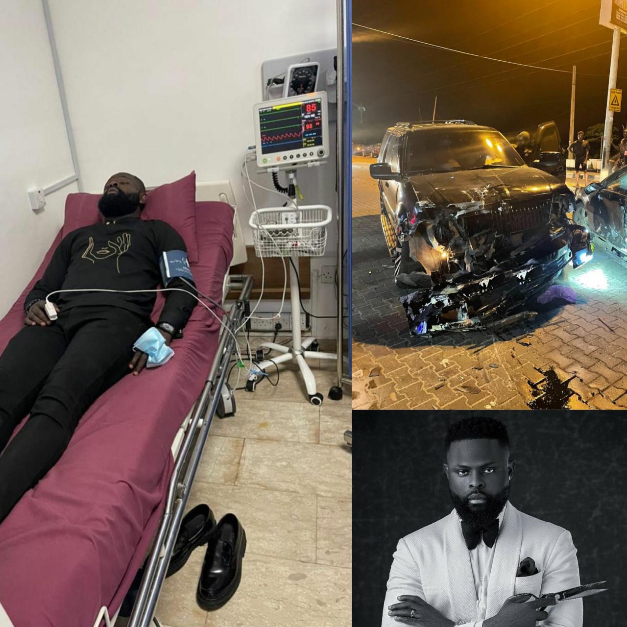 Fashion designer, Yomi Casual, hospitalised after surviving a ghastly motor accident (photos)