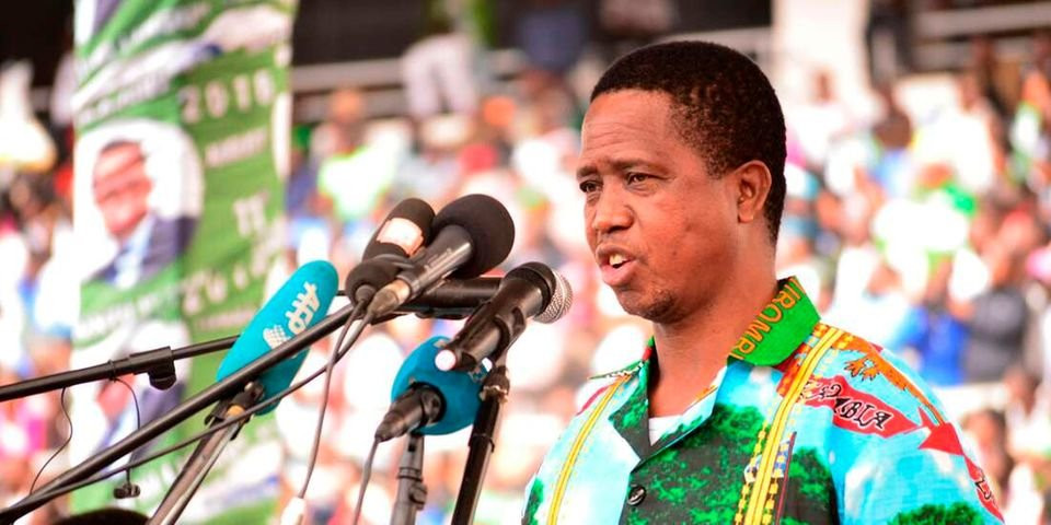  Zambia President Edgar Lungu collapses after 