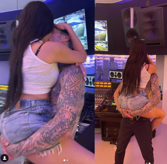 Kourtney Kardashian straddles boyfriend Travis Barker as they share a passionate kiss in new loved-up photos? 