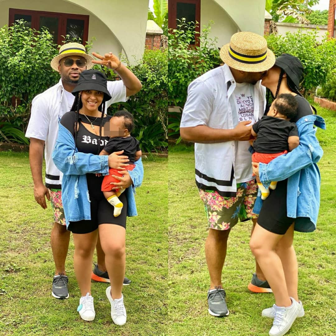 Actress Rosy Meurer and hubby, Olakunle Churchill, step out with their son, King Churchill Jnr (photos)