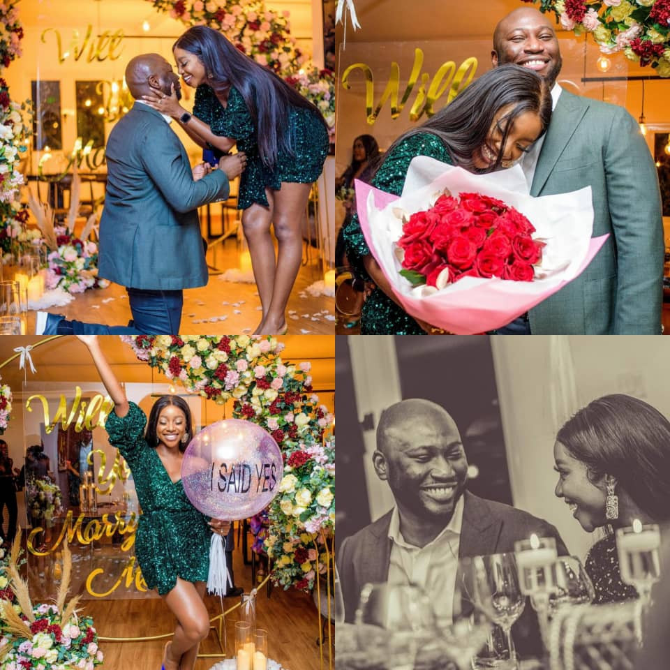 Actress Ini Dima-Okojie gets engaged to her fiance who she met via her Instastories (photos/video)
