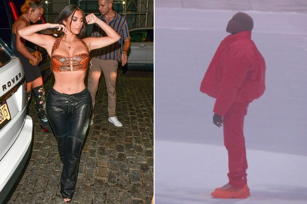 Kim Kardashian attends Kanye West?s? album event with their kids & sister Khloe to support him despite divorce (Photos)