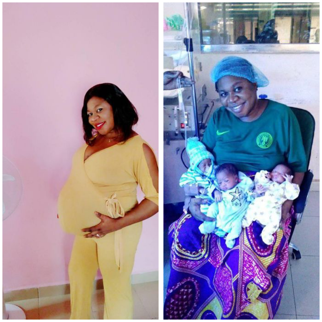 Nigerian woman delivers triplets "after 9 years of name-calling and insults"