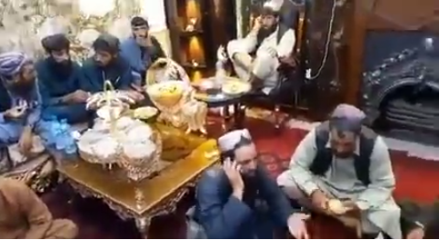 Watch Taliban militants wine and dine in presidential Palace (video)