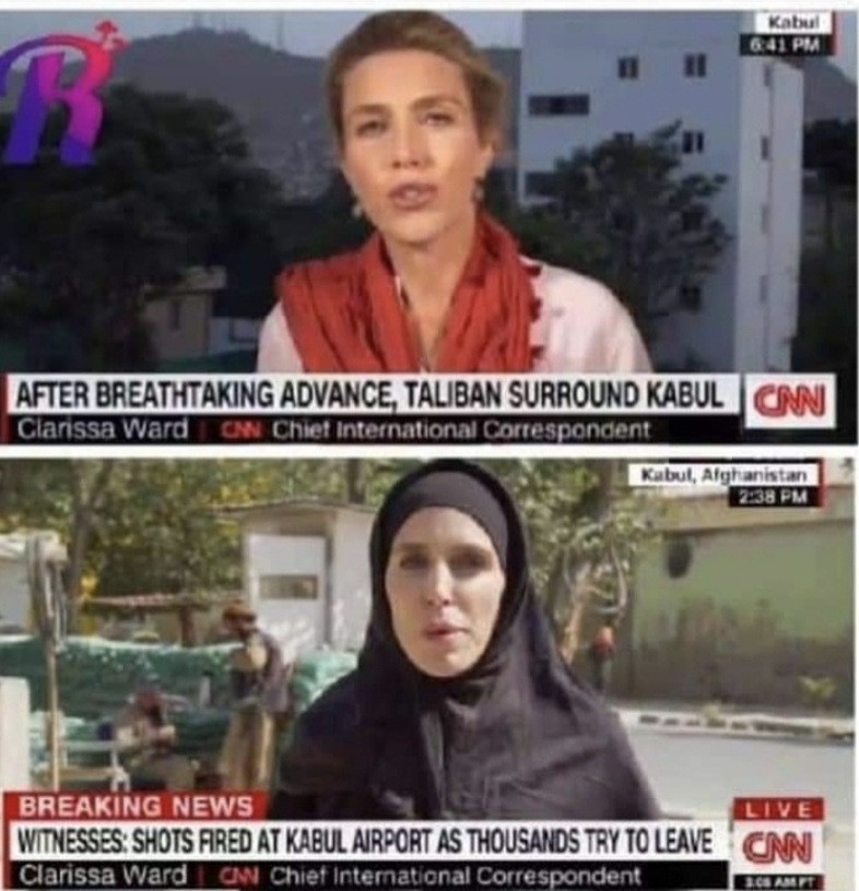 CNN reporter forced to wear hijab after the fall of Kabul to the Taliban (photos)