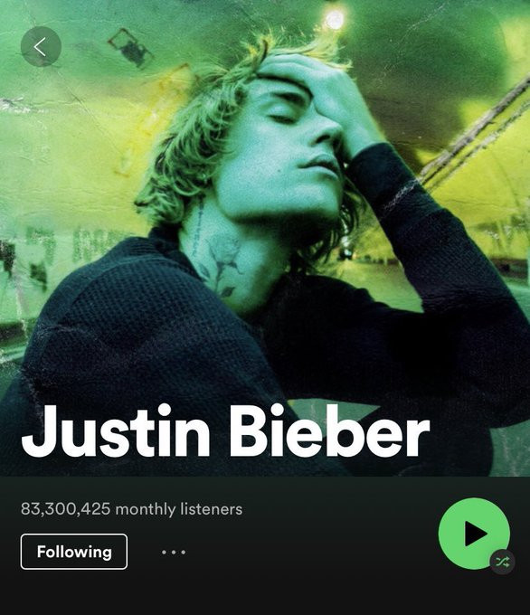 Justin Bieber becomes Spotify