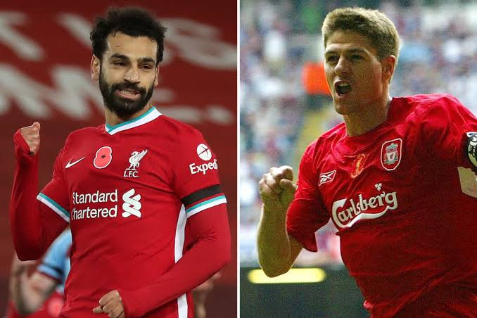 Mo Salah equals Steven Gerrard