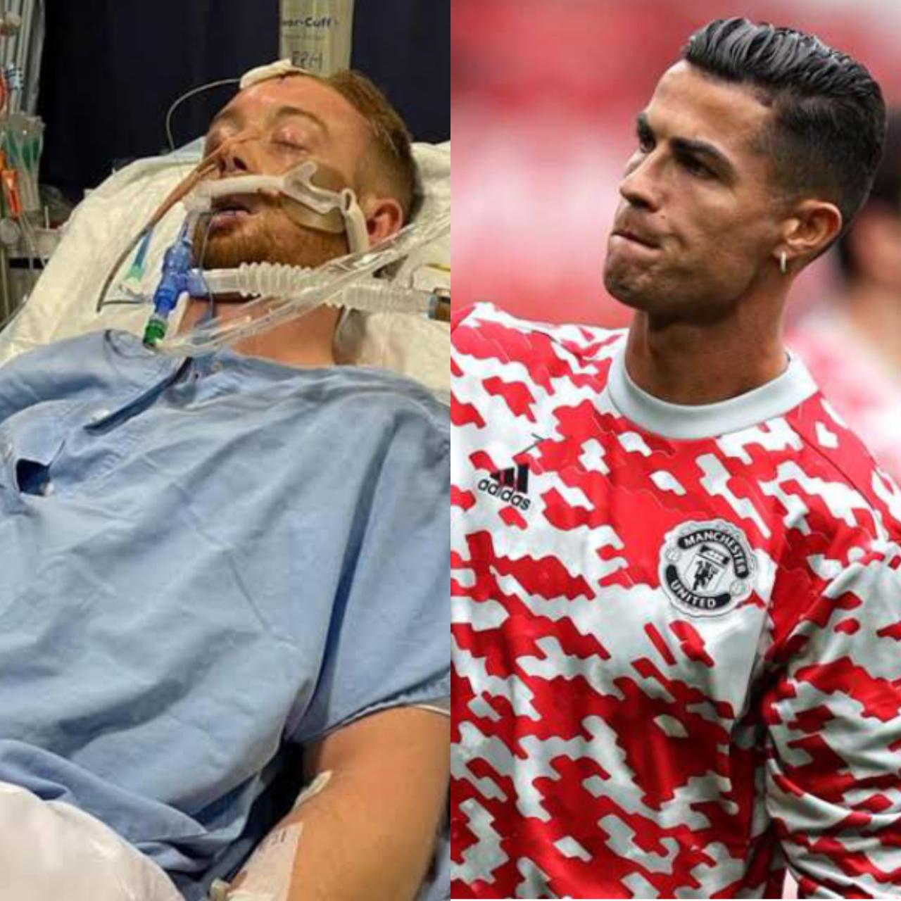 Cristiano Ronaldo offers support to footballer Danny Hodgson in Intensive care fighting for his life