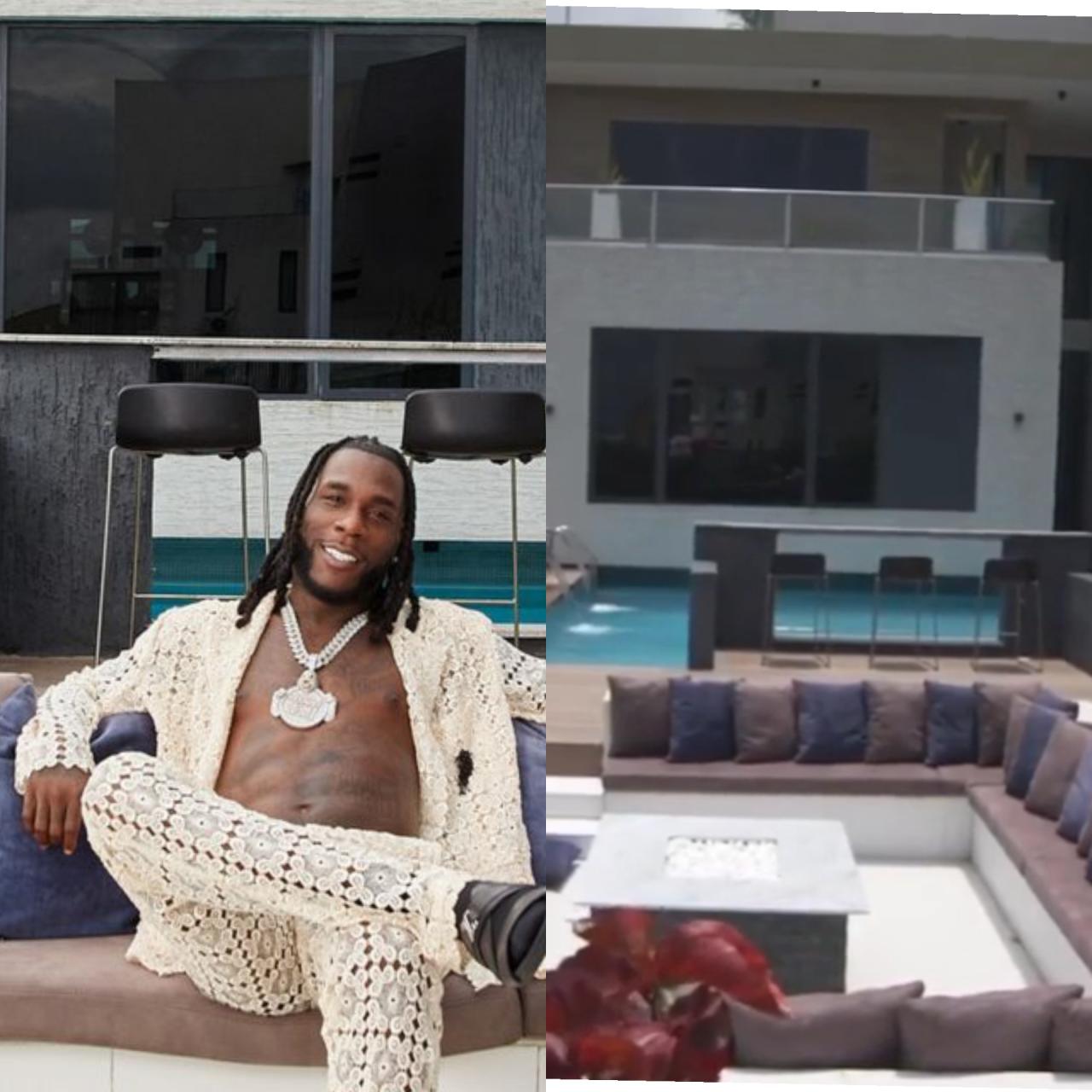 "This Is Where I Made My Grammy-Winning Album" - Burna Boy flaunts his Lagos mansion (video)