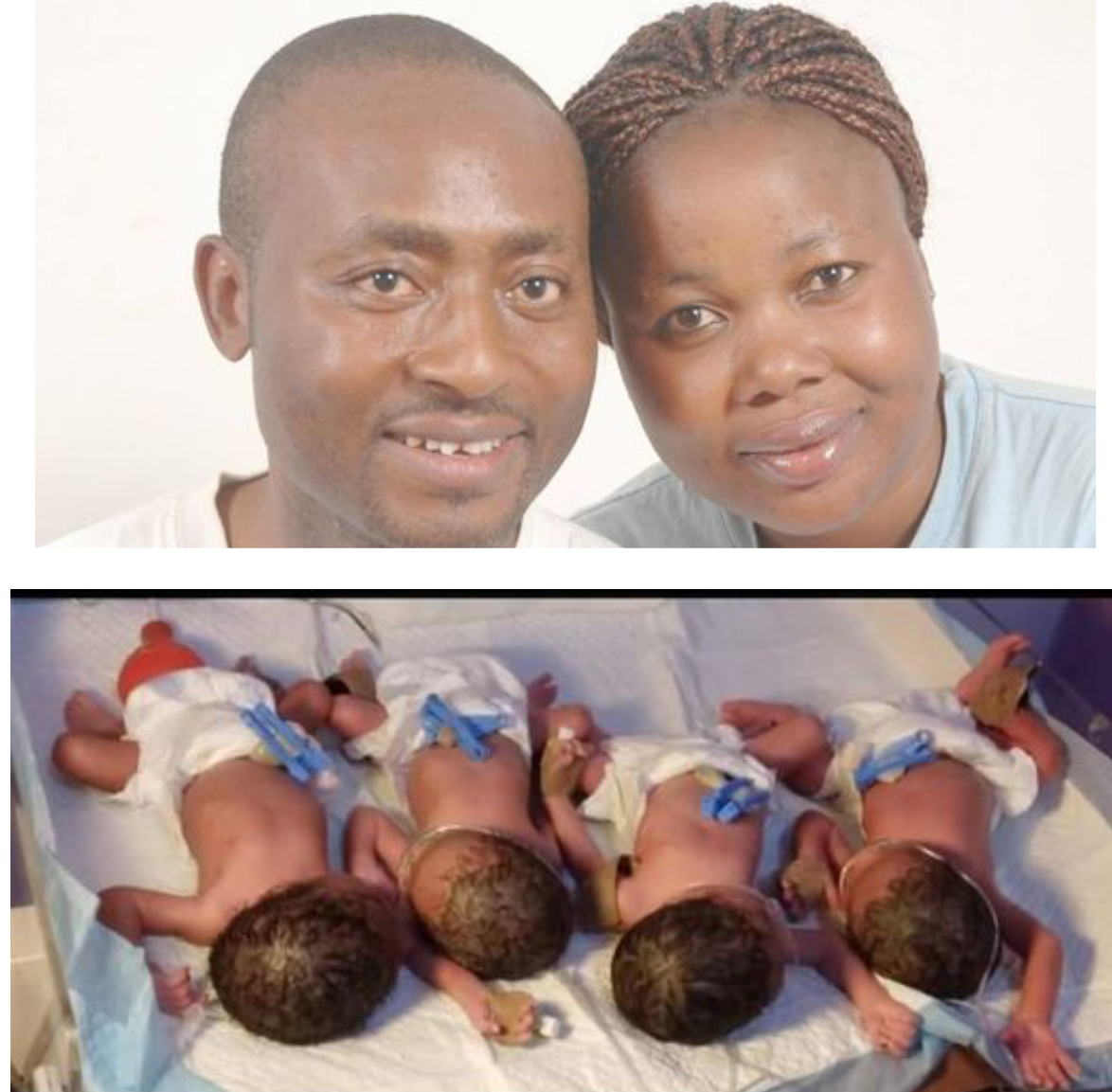 Nigerian woman gives birth to quadruplets after 11 years of marriage