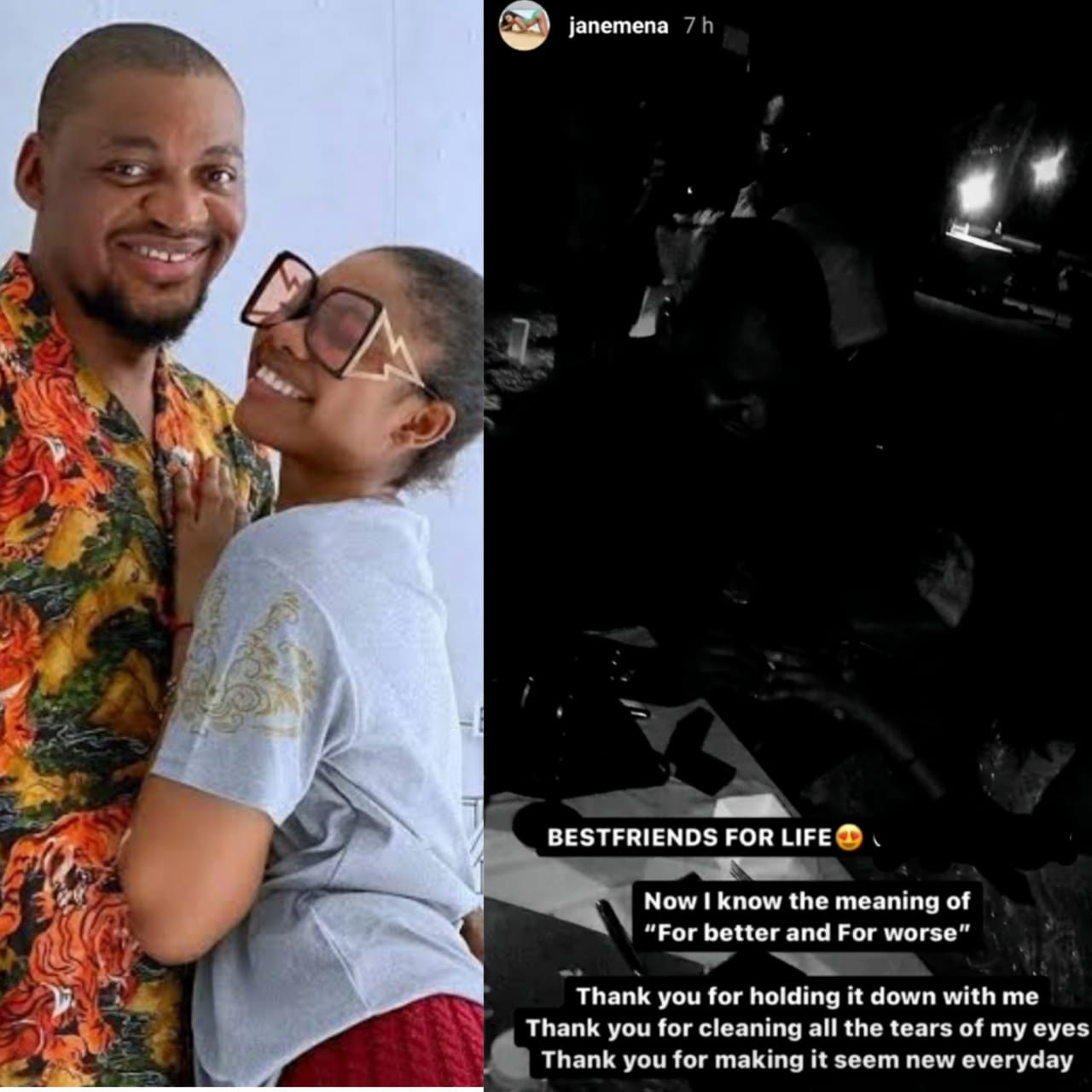 "Now I know the meaning of for better and for worse"- Janemena writes as she shares video from the night her husband proposed to her
