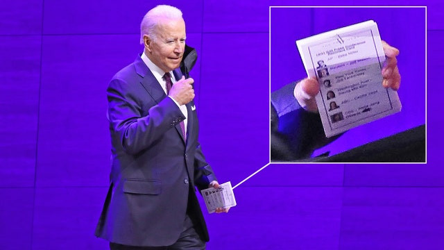 Joe Biden caught using prepared list of reporters during Q & A session at G20 summit in Rome (photos)
