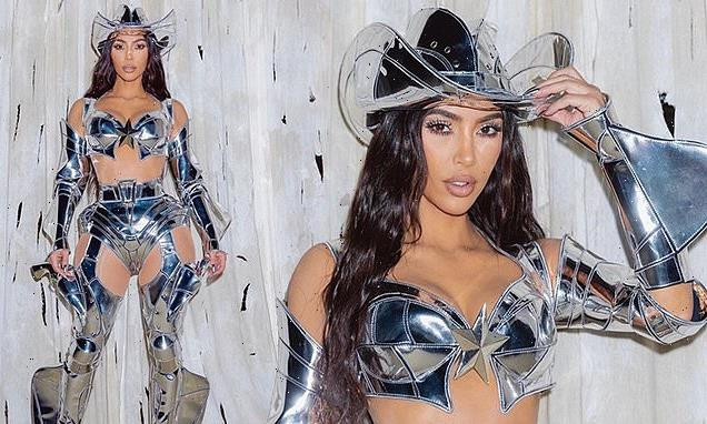 Kim Kardashian stuns in metallic 