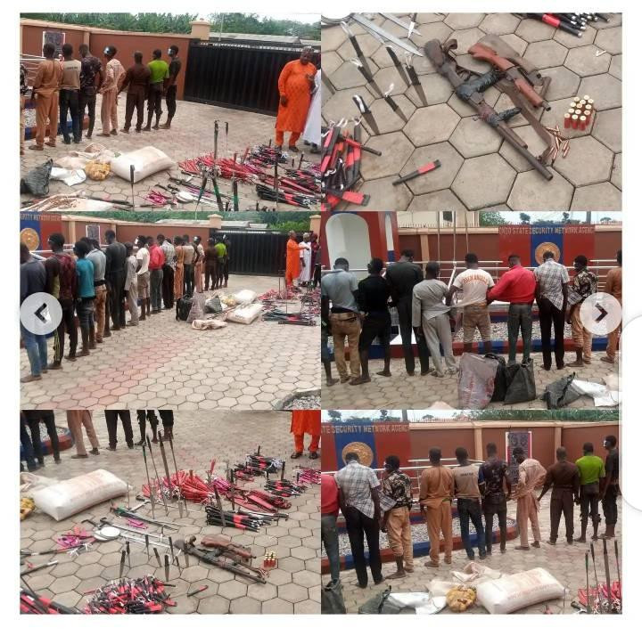 Amotekun arrests 18 suspected bandits with over 500 weapons in Ondo (photos)