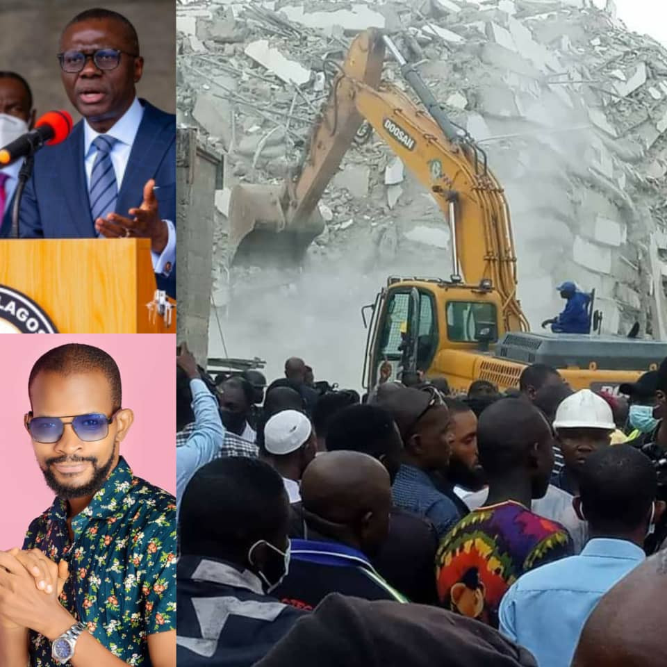 Ikoyi building collapse: Stop magnifying your negligence with a 3-day mourning declaration - Uche Maduagwu tells Gov Sanwo-Olu
