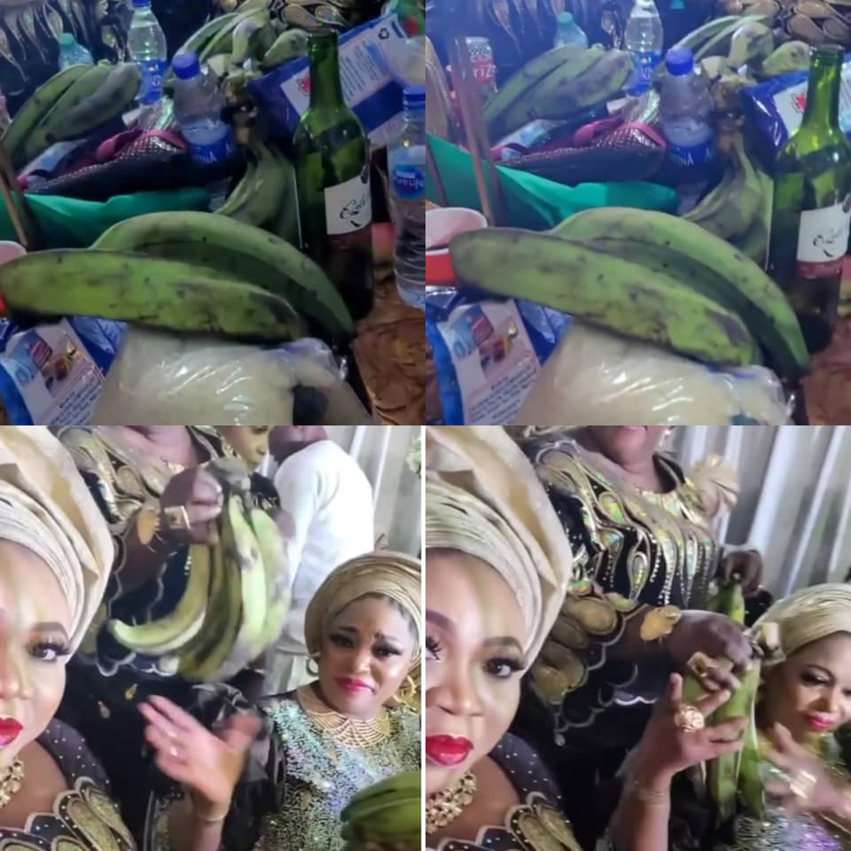 Guests stunned as plantain is distributed as souvenirs at a Yoruba party  (video)