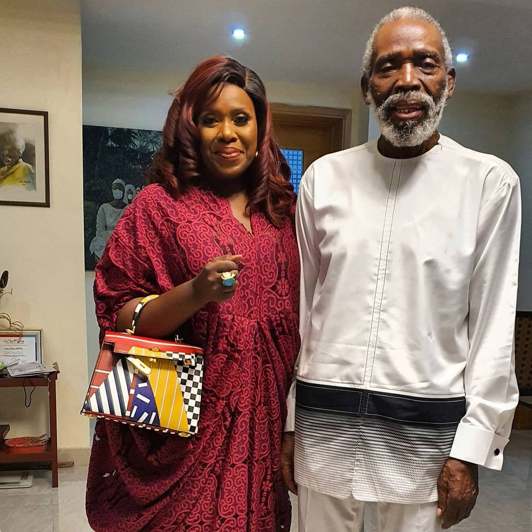 Veteran actor Olu Jacobs steps out with his wife Joke Silva and son (photos)
