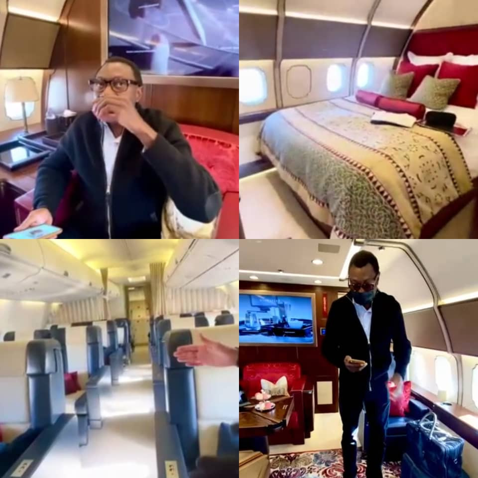 Billionaire businessman Femi Otedola flies solo in a massive private jet (video)