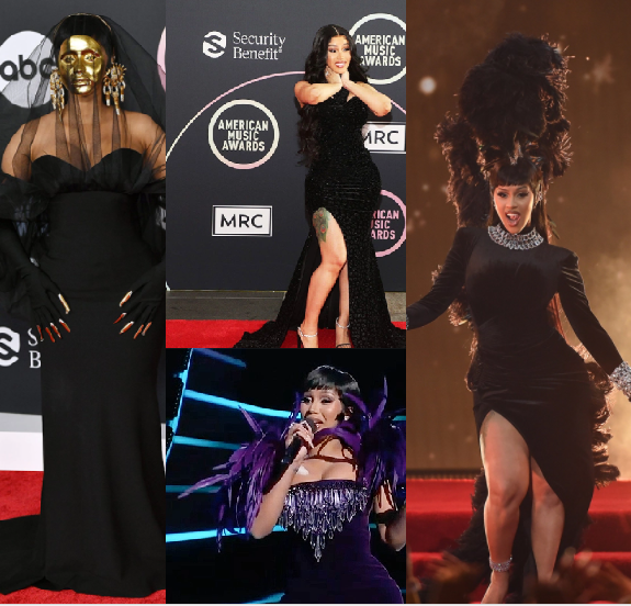 Cardi B changes into multiple dresses as she hosts the 2021 American Music Awards (photos)