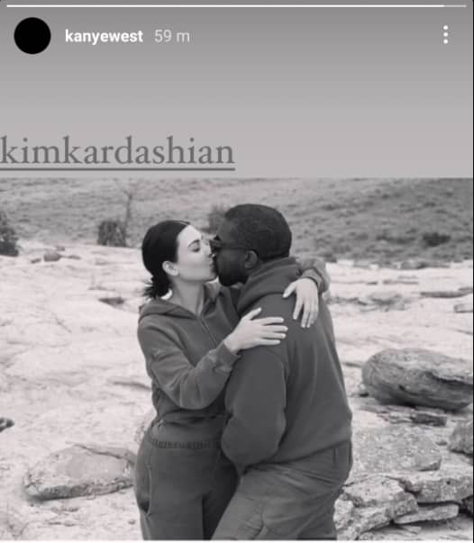 Kanye West shares kissing photo with Kim Kardashian and tags her to an article?saying that ?God will bring them back together?